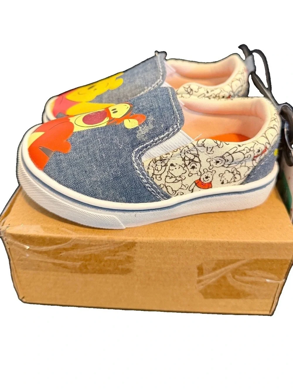 Disney Baby Kids' Winnie the Pooh & Tigger Toddler Size 6 Slip-On Shoes